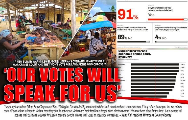 A New Survey Warns Legislators: Liberians Overwhelmingly Want a War Crimes Court and They Won’t Vote for Lawmakers Who Oppose It