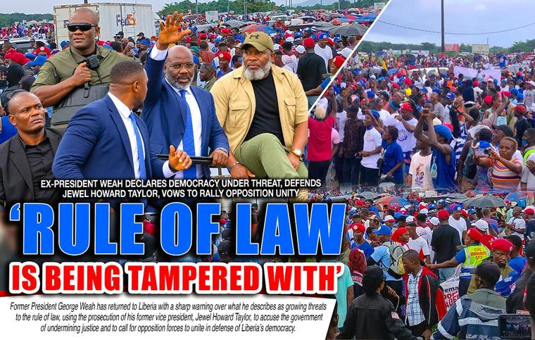 Liberia: Ex-President Weah Declares Democracy Under Threat, Defends Jewel Howard Taylor, Vows to Rally Opposition Unity